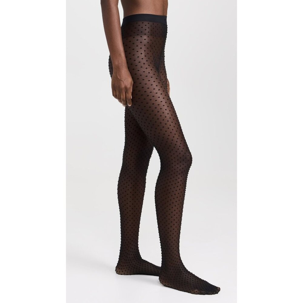 Wolford Satin Touch Dots Tights in Black Xsmall New Womens Nylons Pantyhose